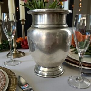 RESTORATION HARDWARE Classic Silver Tone Metal
Urn Vase